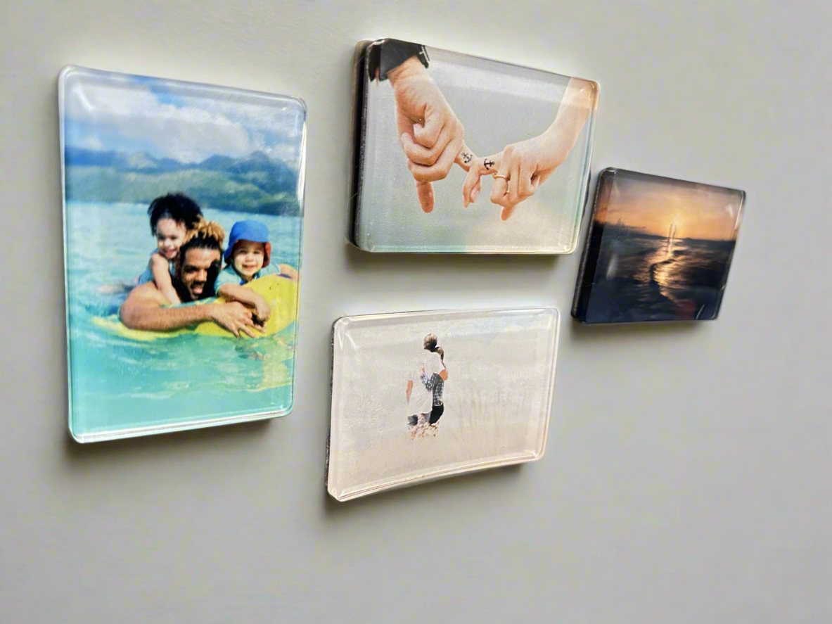 A5.Custom glass Photo Magnet Square (Set of 4)